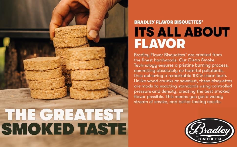 Miniatura 5 de Bradley Smoker Bisquetas para asar y barbacoa, mezcla de madera de cerezo, paquete de 120