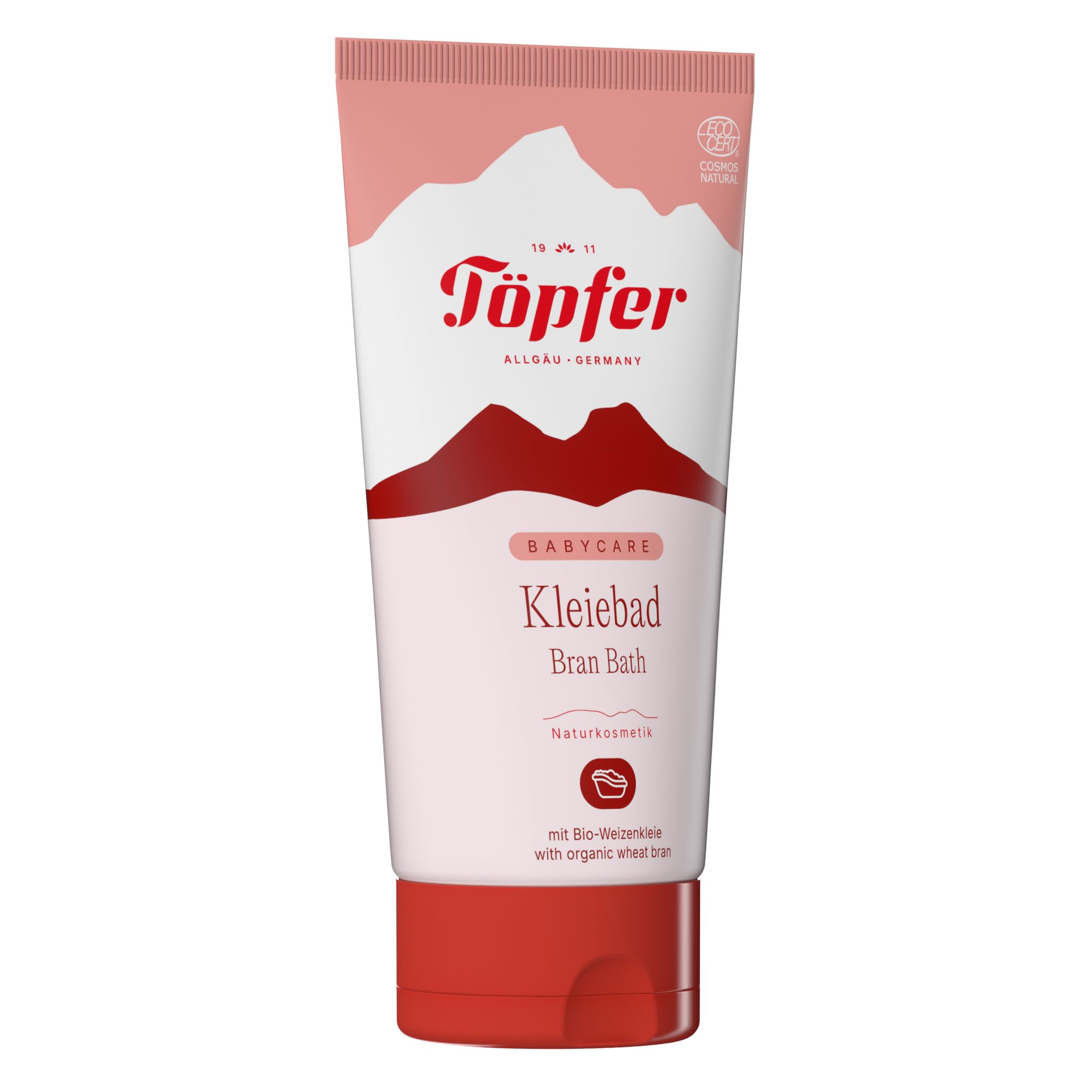 Töpfer Babycare Kleiebad – milder Badezusatz für empfindliche Babyhaut ab Geburt – mit Bio-Weizenkleie & Bio-Olivenöl – glutenfrei & vegan – 6x150ml