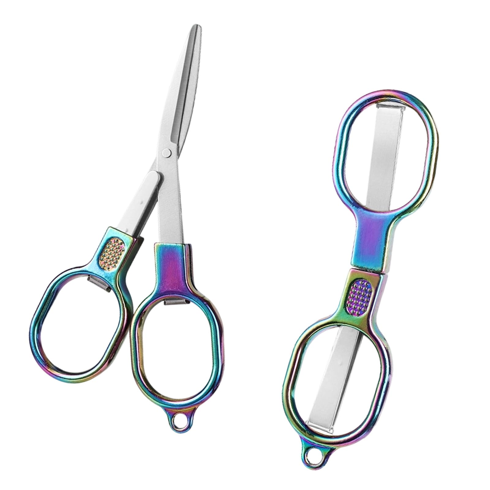Kaeltsyn Color 2Pcs Foldable Sewing Scissors Stainless Steel Ergonomic Grip Tailoring Shears For Needlework And Quilting