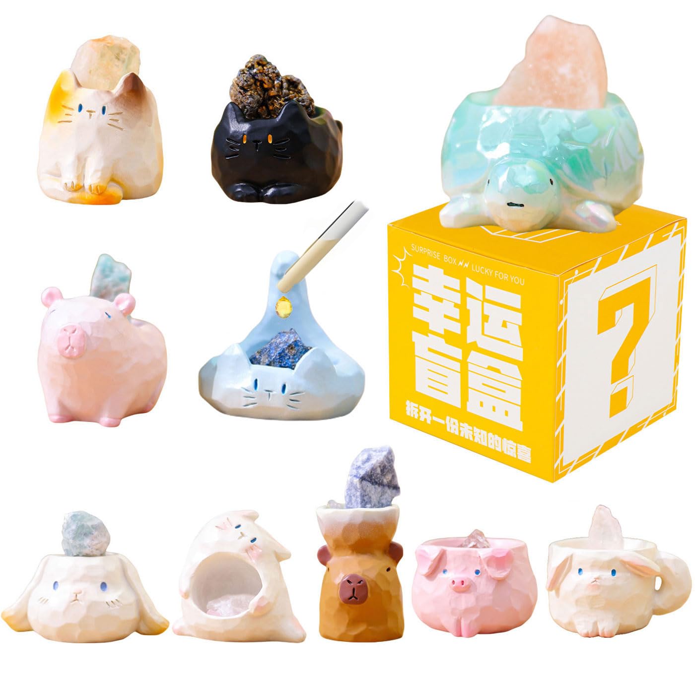 Blind Box Figuren Diamant Kristall Tiere Zoo Figur, Überraschung Mystery Bag Zufälliges Design Action Figur Sammlerstück Zuhause Schreibtisch Auto Dekoration Geburtstag Weihnachten Neujahr Geschenk