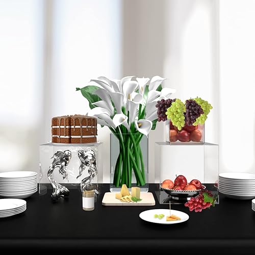 Vista 58 de Marketing Holders Soportes de exhibición de acrílico de 2 pulgadas a 8 pulgadas de alto, 7 piezas de plástico transparente para encimera, pedestal