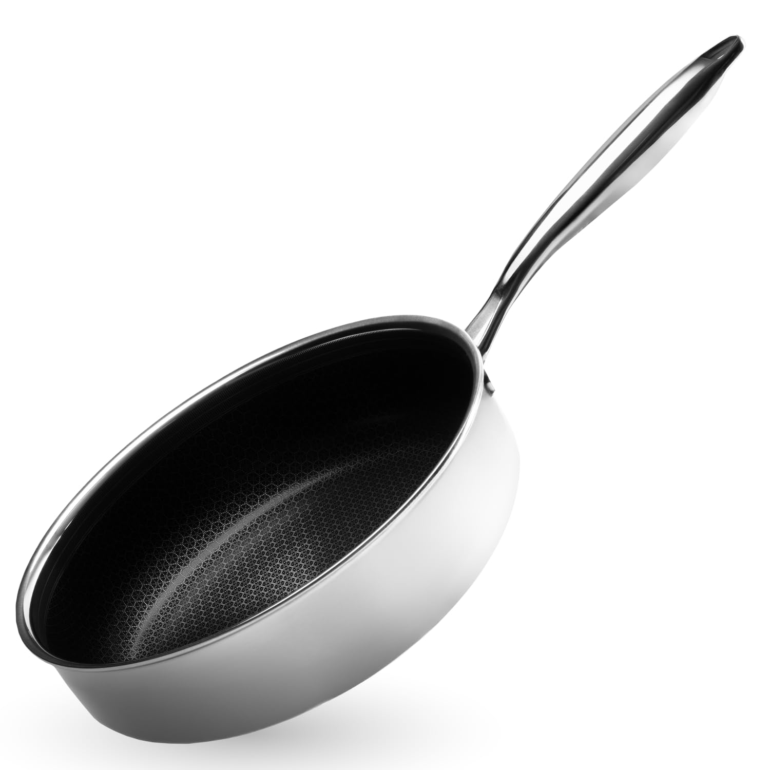 Onyx Cookware Padella da 26 cm – 3,7 l | Padella profonda per tutti i piani cottura | Superficie antiaderente antigraffio | A 3 strati in acciaio inox/alluminio | Resistente al forno