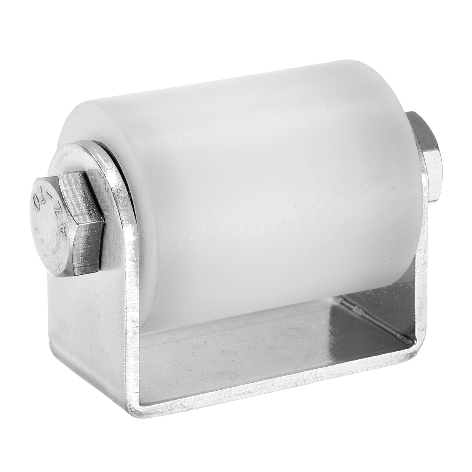 sourcing map Slide Gate Guide Roller, 50mm Nylon Sliding Gate Guider with C Post Welded Bracket, Ball Bearing Side Roller Assembly Screw Tightening for Sliding Door 40mm Dia, White
