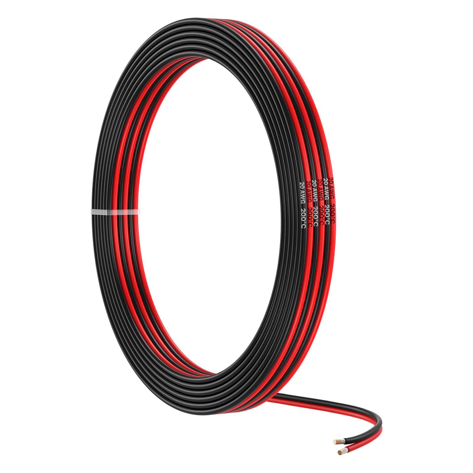 MMOBIEL 20 Gauge Electrical Wire Parallel, 20 AWG 32.8ft / 10m, Tinned Copper Cable, 2 Conductor for Automotive Wire