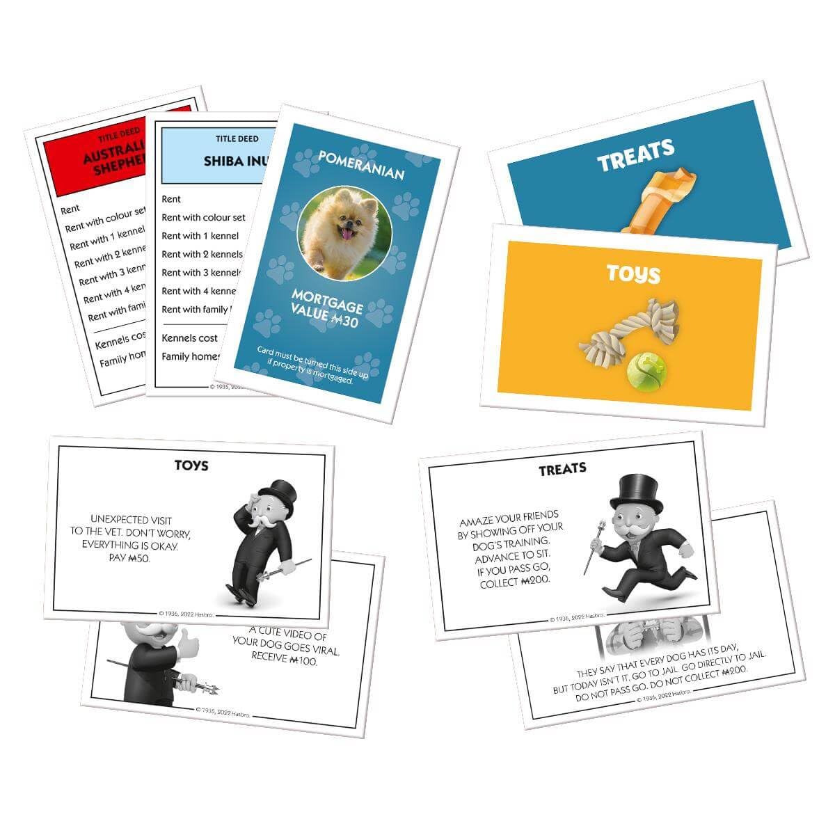 Winning Moves Jeu de société Dog Monopoly, jouez avec vos chiens préférés de Poméranie, Husky de Sibérie et Shiba Inu, 2 à 6 joueurs est un excellent cadeau pour les enfants de 8 ans et plus