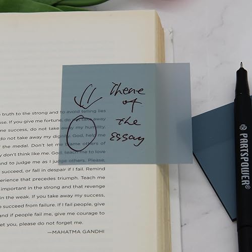 Miniatura 6 de Morandi - 400 hojas de notas adhesivas transparentes, 3 x 3 pulgadas, para leer notas de escritura, marcadores de libros, suministros escolares de