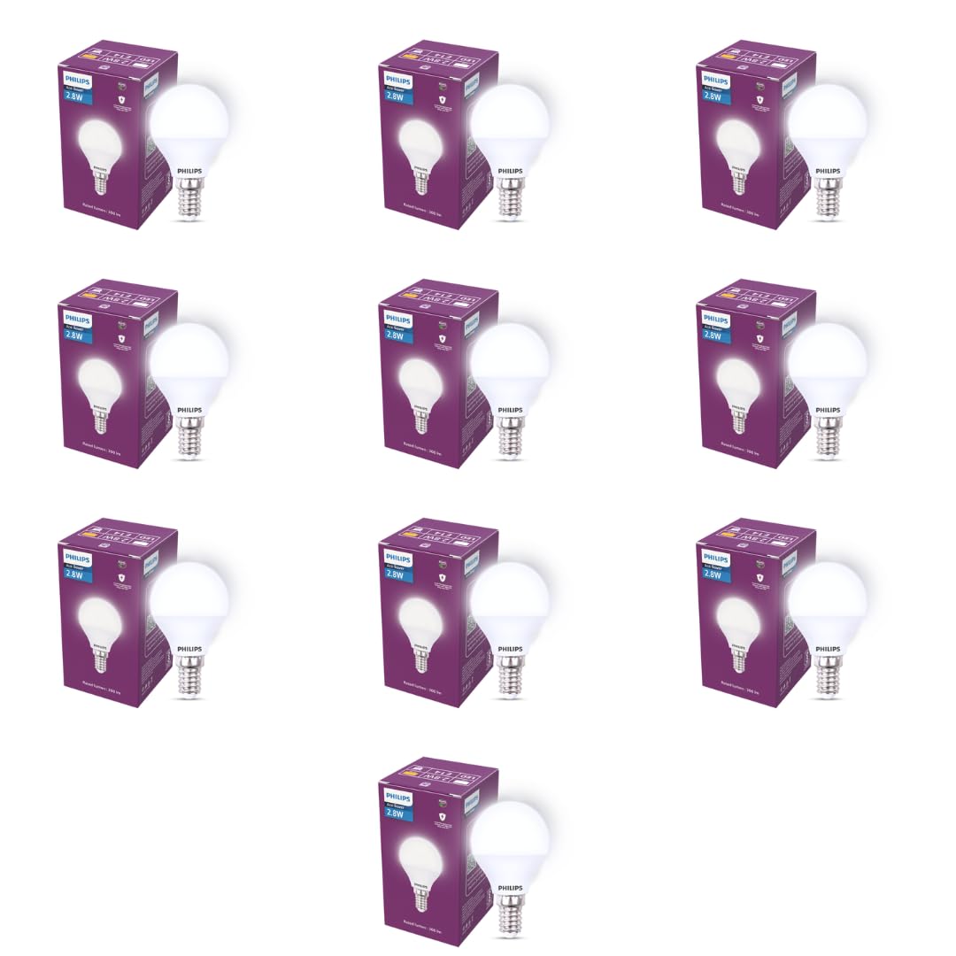 PHILIPS 2.8W LED Frosted Candle Bulb | Warm White 3000K | E14 Base | Energy Efficient Decorative LED Light | Long Life & Instant Brightness | Pack of 10-image-40