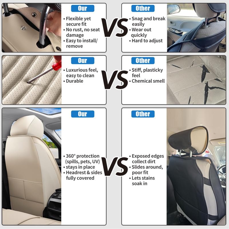 Image of Seat Covers Full Set Fit for Saturn Vue 2001-2010,Beige