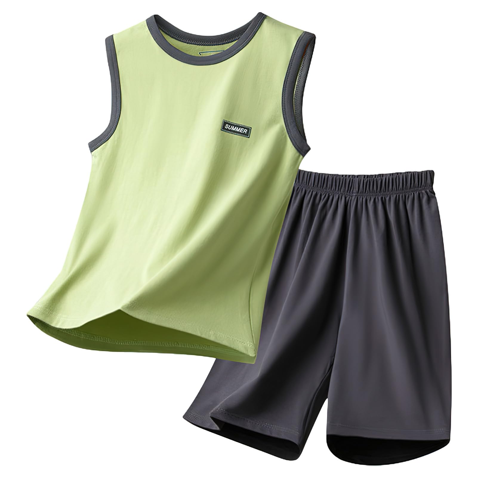 amropi Ensemble Enfant Garçon Eté Short et Débardeur Tenues de 2 Pièce pour 3-12 Ans