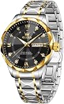 Olevs Watches for Men Analog Dress Waterproof Mens Watches Quartz Big Face Luxury Metal Mens Watch Classic Casual Diamond Durable Watch for Men Stainless Steel Easy Read Men's Watches with Day Date