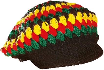 Rastaman Mütze Mit Dreadlocks – Karneval & Mottoparty Hut Für Erwachsene (Unisex), Jamaika Look Mit Angenähten Zöpfen