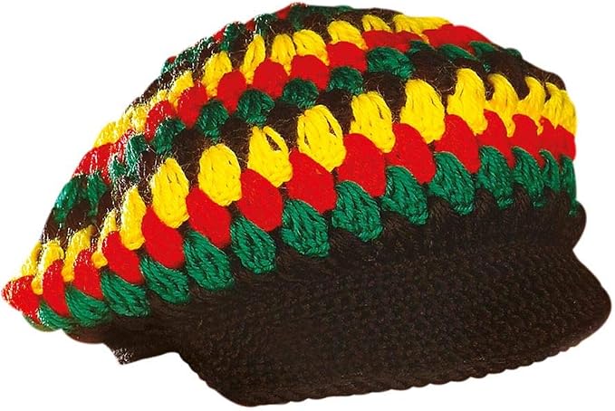 Rastaman Mütze Mit Dreadlocks – Karneval & Mottoparty Hut Für Erwachsene (Unisex), Jamaika Look Mit Angenähten Zöpfen