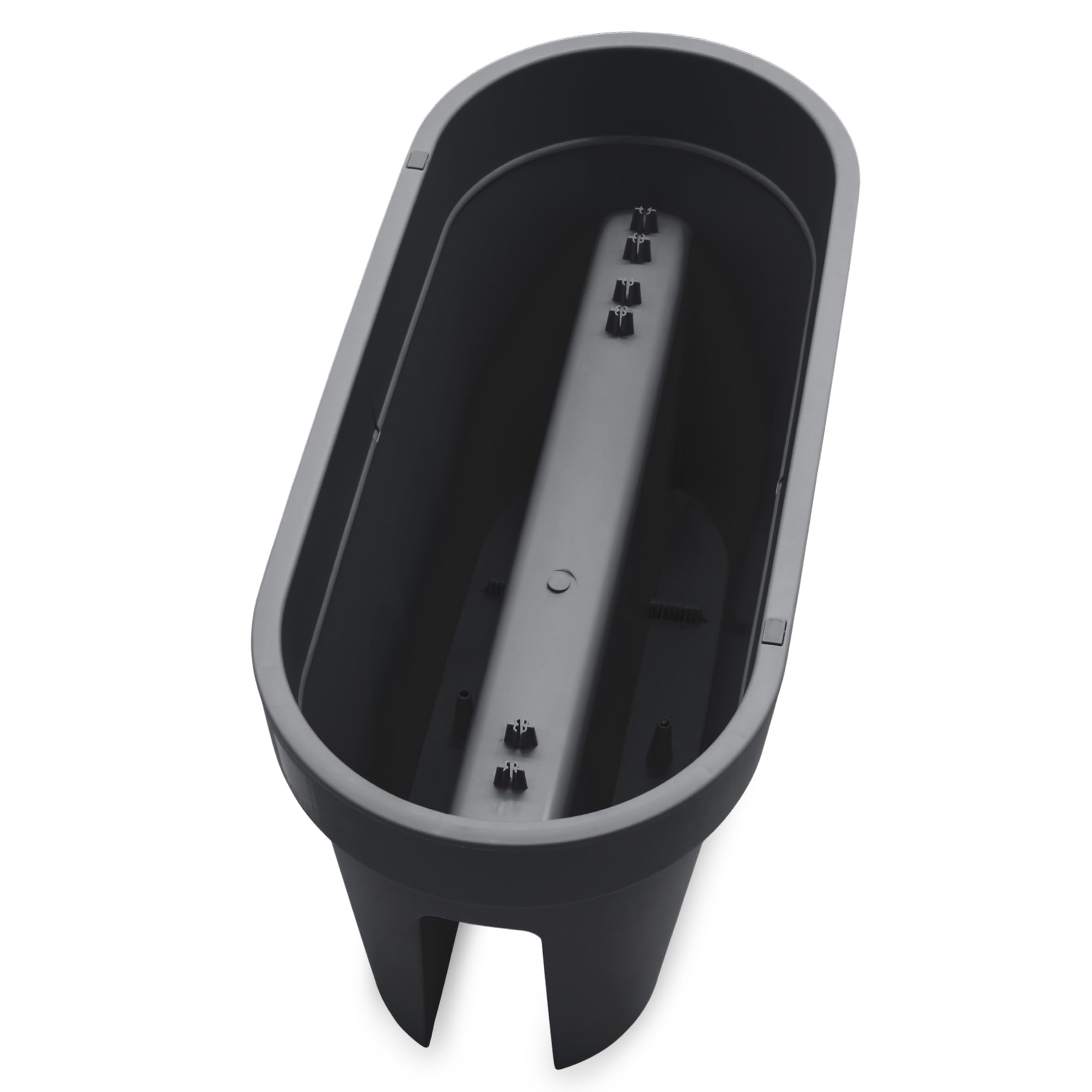 Spetebo Outils de balcon Pot de fleurs en anthracite - 60 x 28 cm Spetebo Outils de balcon Pot de fleurs en anthracite - 60 x 28 cm