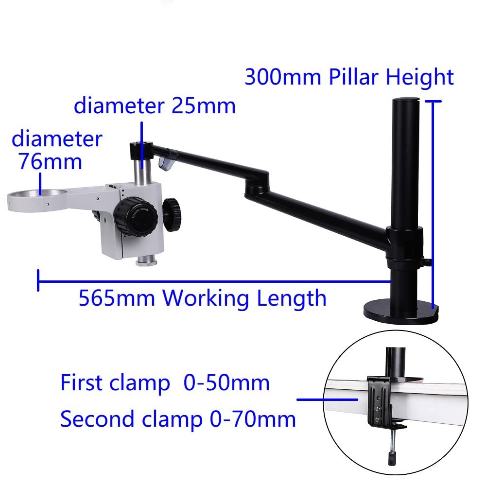 Regulierbare Halterung Für Mikroskope In Metall Mit 25 Mm Durchmesser, Für Mikroskope, Binokulare Oder Trinokulare, Mit Morsetto Da Volo.,E-See Figure