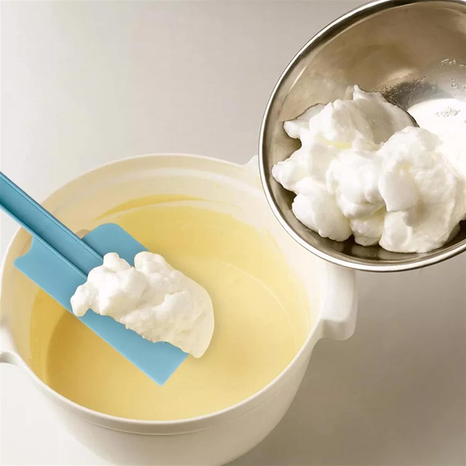 Espatula Cocina Espátula de plástico de 2 Piezas Crema de manija Suave Espátula Decoración de Pastel de espátula Espátulas de Cocina para cocinar, Hornear y Mezclar Espatula Reposteria