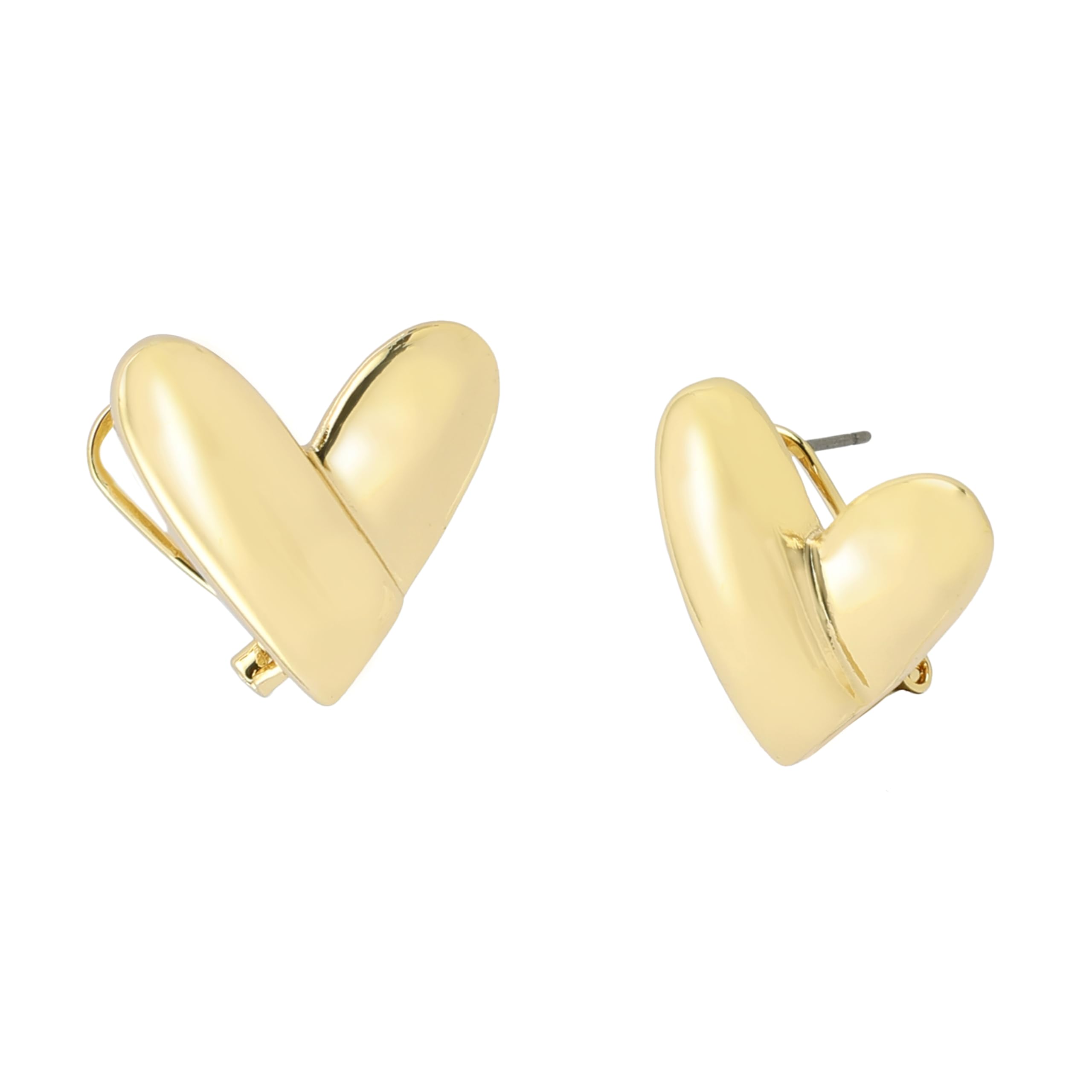 Steve Madden Herzknopf-Ohrstecker für Frauen, stylischer & leichter Schmuck, vergoldet