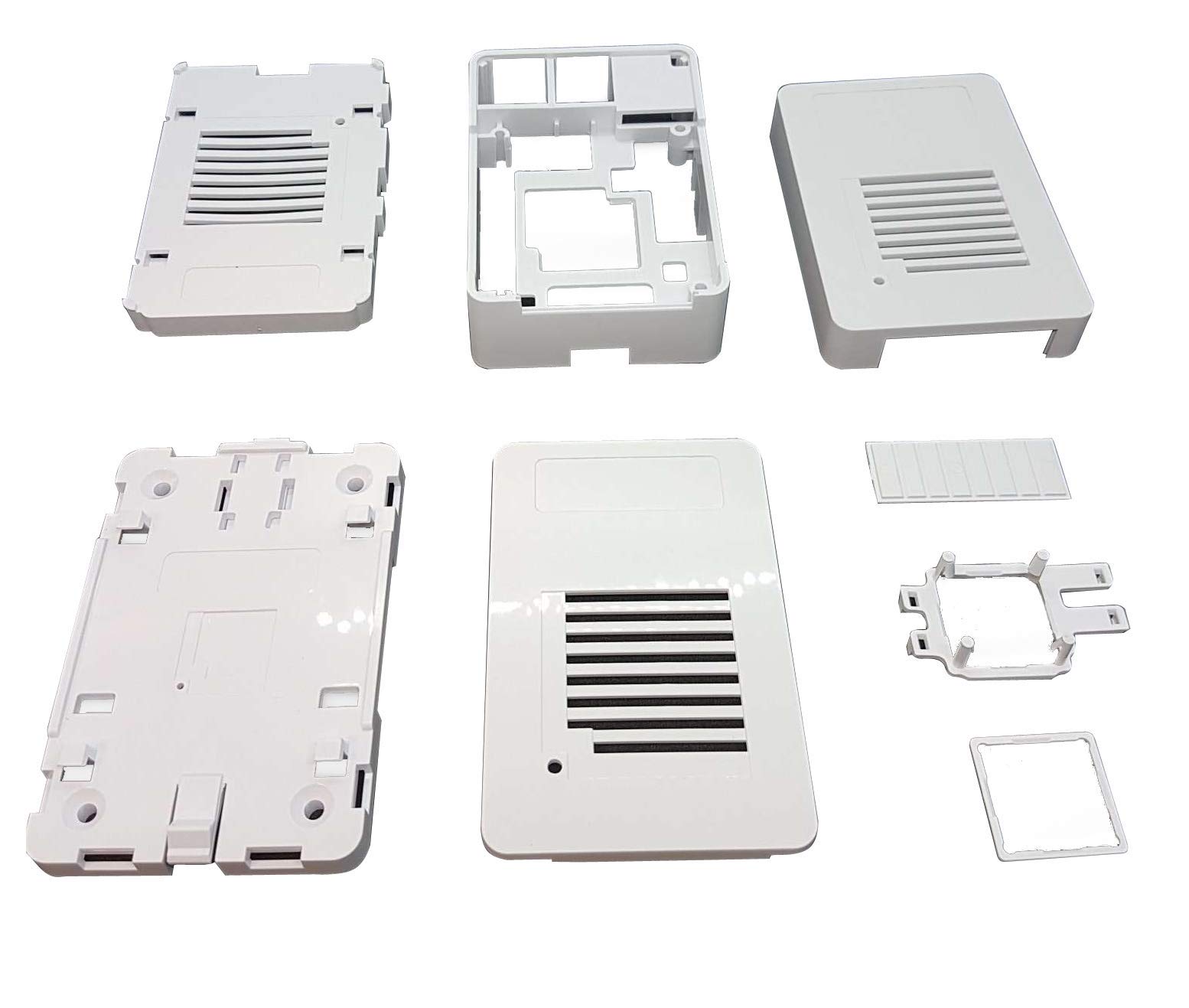 MaticBox Case for Raspberry Pi 3 / Pi 2 / Tinker Board – Low Profile, Stackable, Universally Mountable DIN Rail, Automation Friendly, Fan Support (White)