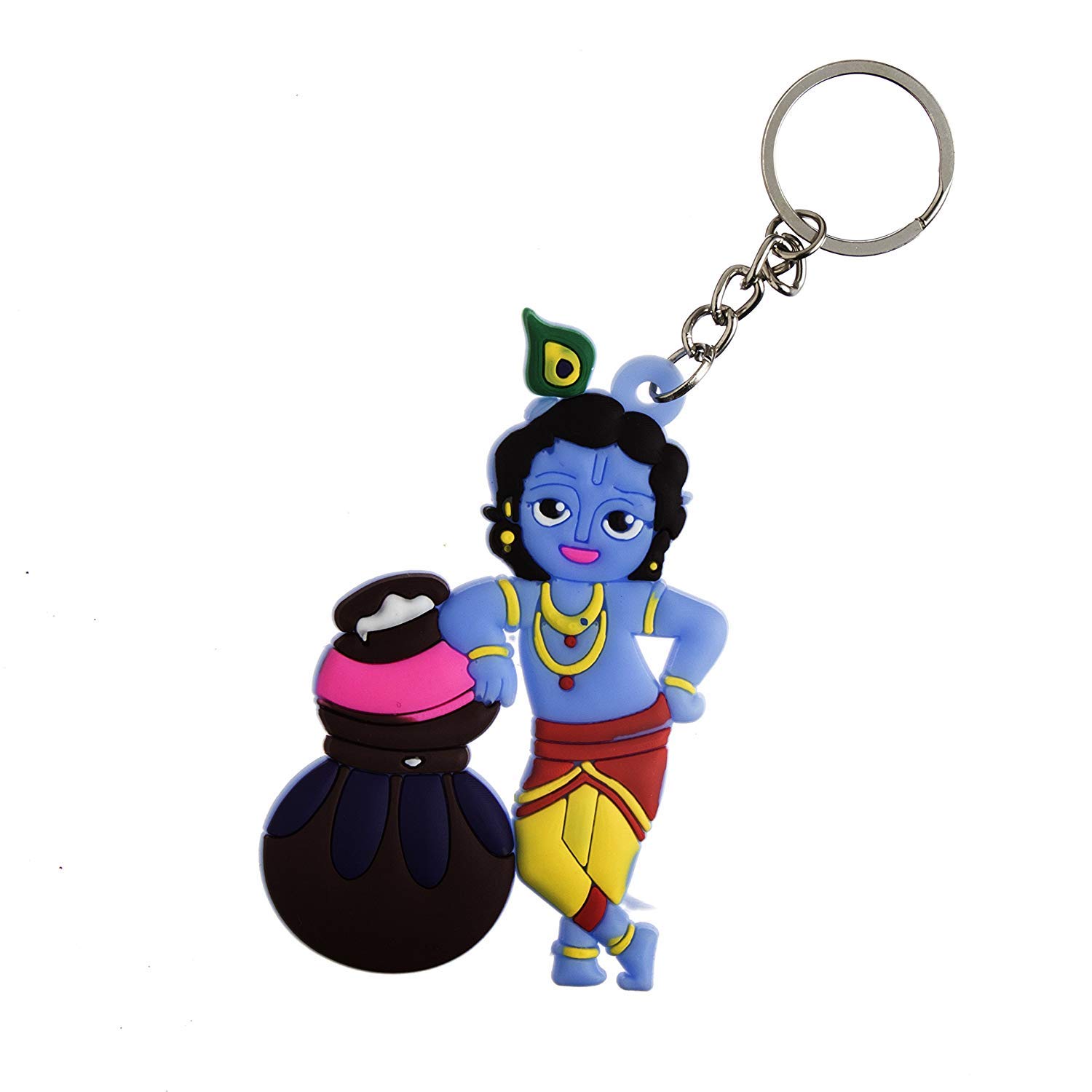 VRINDAVANBAZAAR.COM Krishna Makhan Chor Standing Fancy Key Chain -Vrindavan Bazaar