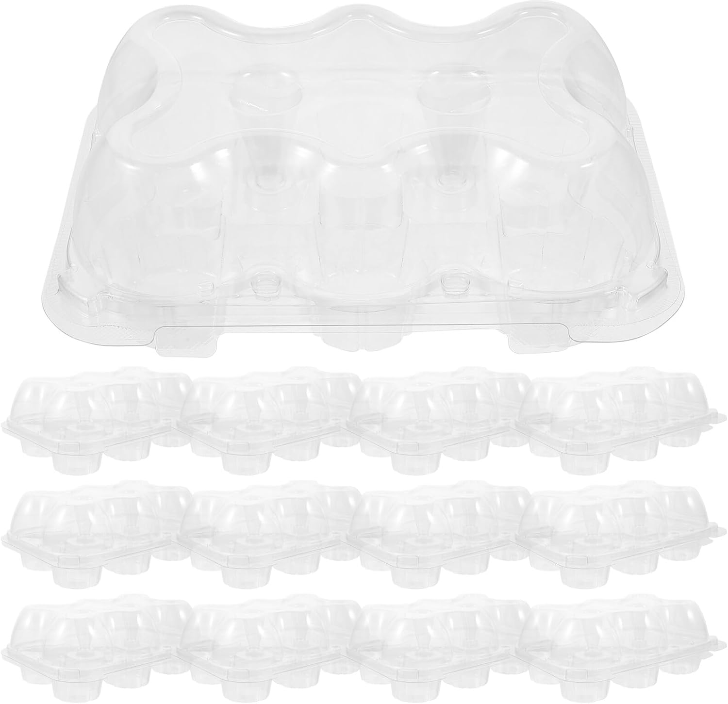 15pcs Portable Cupcake Boxes Set Pet Baking Packaging Containers with Lids Convenient Decorative Cupcake Holders for Party and Travel