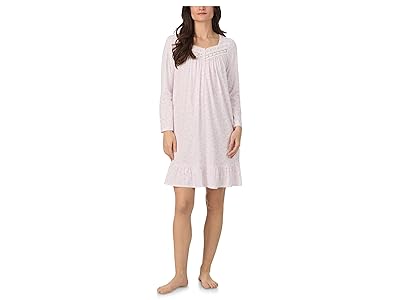 Eileen West Cotton Knit Long Sleeve Short Nightgown Women