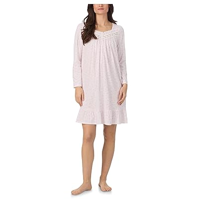 Eileen West Cotton Knit Long Sleeve Short Nightgown Women