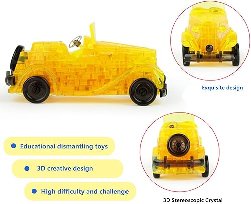 Miniatura 3 de Rompecabezas de luna de cristal 3D, rompecabezas de cristal para rompecabezas a partir de 16 años, con luces, 48 piezas (azul)