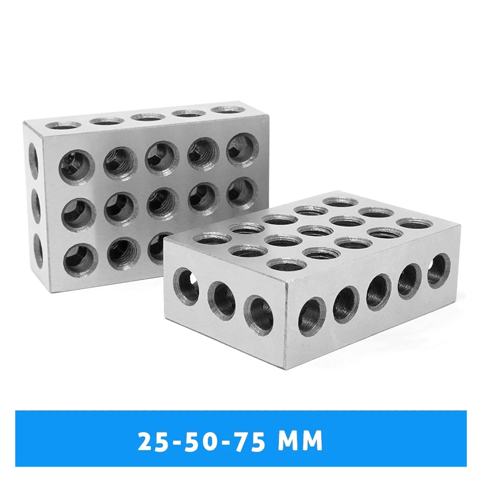 Zestaw płytek wzorcowych 1 Otwory 1-2-3 "wskaźnik Blokowy 2 Szt./zestaw 25-50-75mm Bloki Ze Stali Hartowanej 0,005" Precyzyjnie Dopasowane Narzędzie Mechaniczne | 1-2-3"