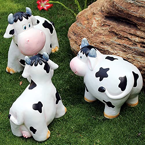 Outdoor Statue Garden Sculpture Garden Statue Outdoor Cartoon Cow Ornament Statue Calf Figure Resin For Lawn Patio Ornament (Size : 49 * 29 * 45Cm) Gift #TOP2