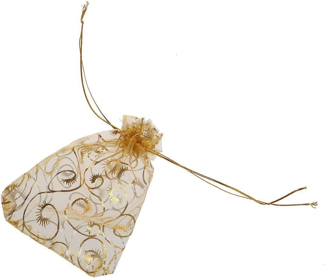 Wedding Favors - 100pcs Gold Organza Bags, 5''x7'', Party & Candy Bags - Image 9