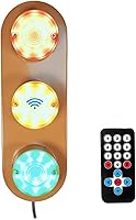 Vista 1 de Lámpara de semáforo con control remoto programable más de 12 secuencias, lámpara de pared de tráfico retro para dormitorio, sala de estar, club, bar