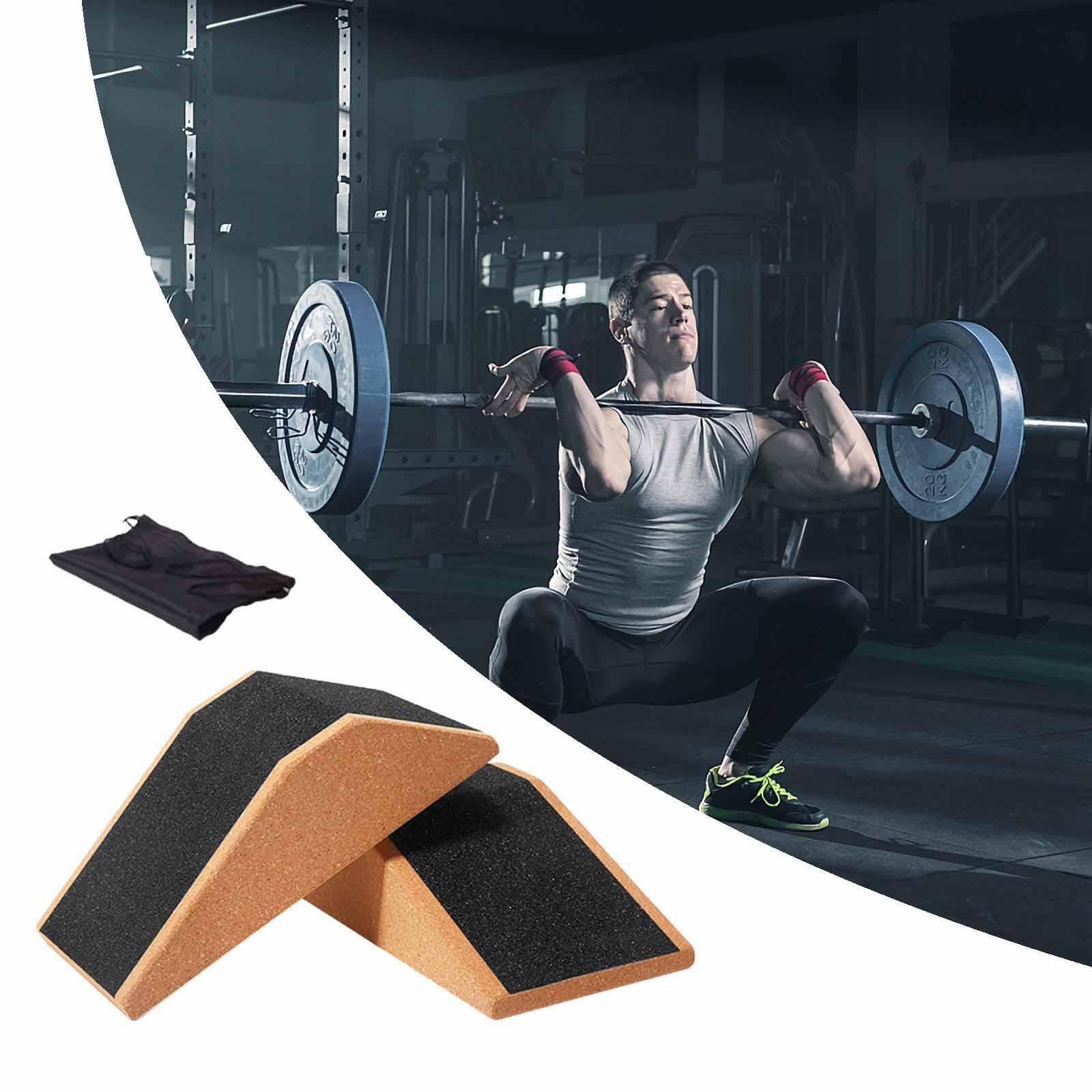 Bloque de yoga de corcho resistente, cuña para sentadillas, tabla inclinada antideslizante para fitness en casa, mejora la estabilidad durante los