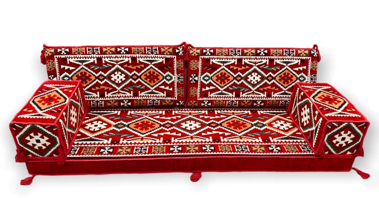Nesbelle Sark Kösesi Orientalische Sitzecke, Sitzkissen Set Rot (5-TLG...