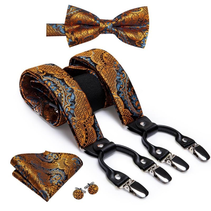 Conjunto de Tirantes de Seda para Hombre con 6 Clips y Accesorios miniatura 2