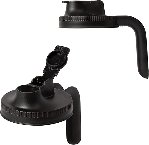 Vista 15 de Jarware 82689 Tapa de tarro Mason con boquilla blanca con y sin asa, boca ancha, juego de 2 Blanco