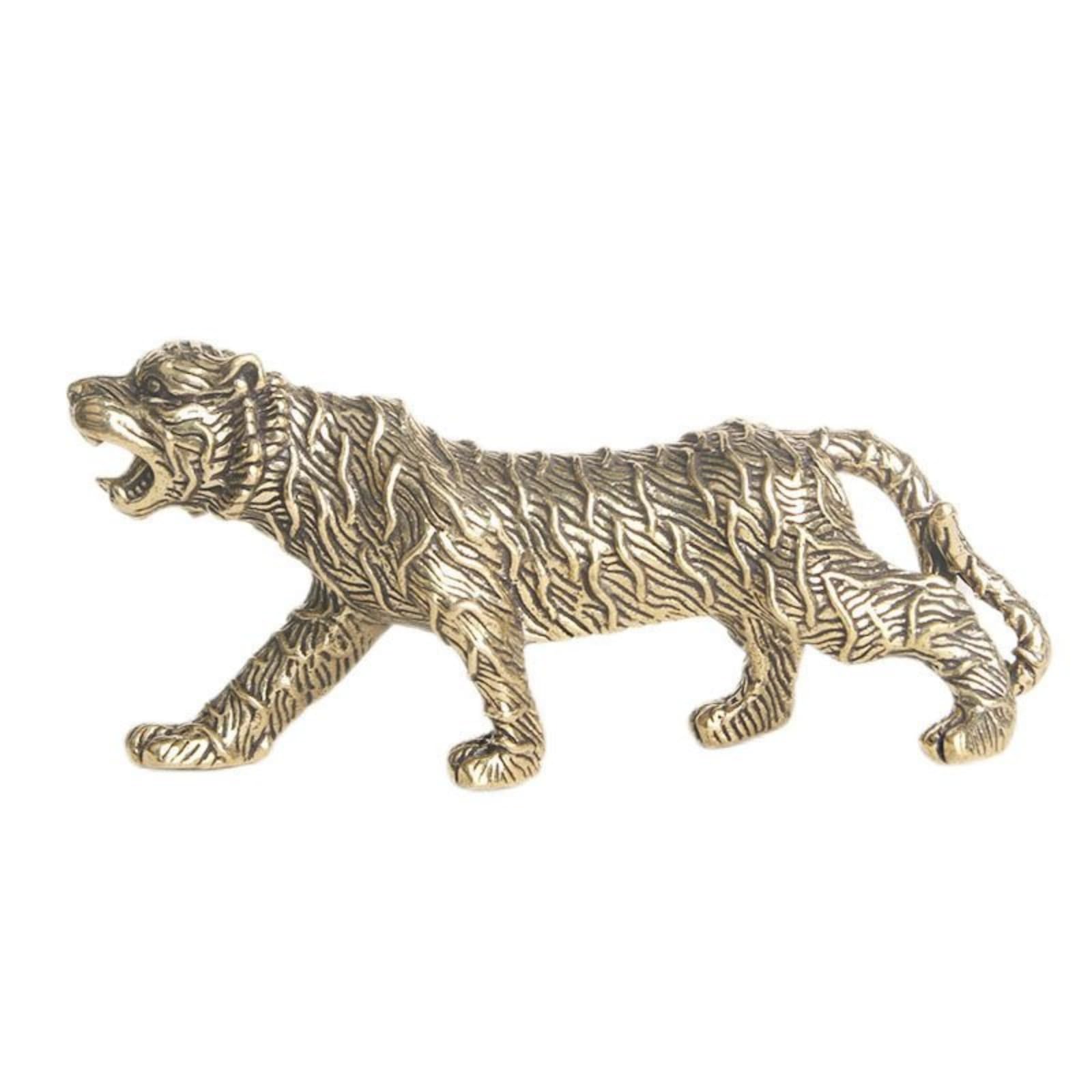 AOTTSD Feng Shui Brass Tiger Figurine, Chinese Zodiac Guardian Statue