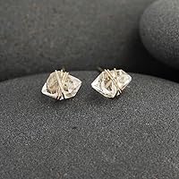Vista 6 de 14K Gold Fill Herkimer Diamond Stud Earrings, Handmade for women by Lotus Stone Jewelry (gold-filled)