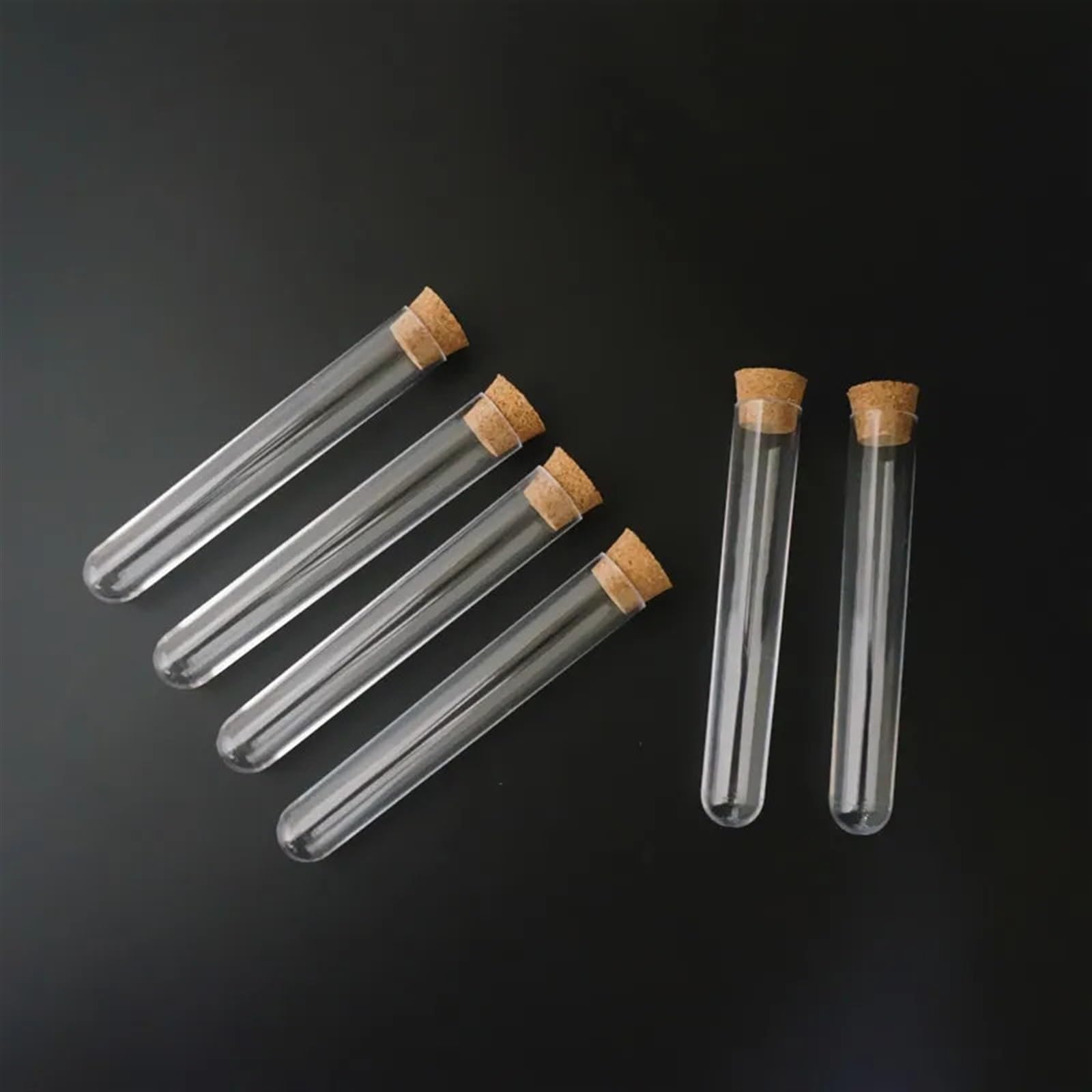 50 szt./100 szt./200 szt. 12 x 75 mm probówka laboratoryjna z korkowymi korkami przezroczysta plastikowa probówka szkoła laboratoryjna (rozmiar: 200 szt.)