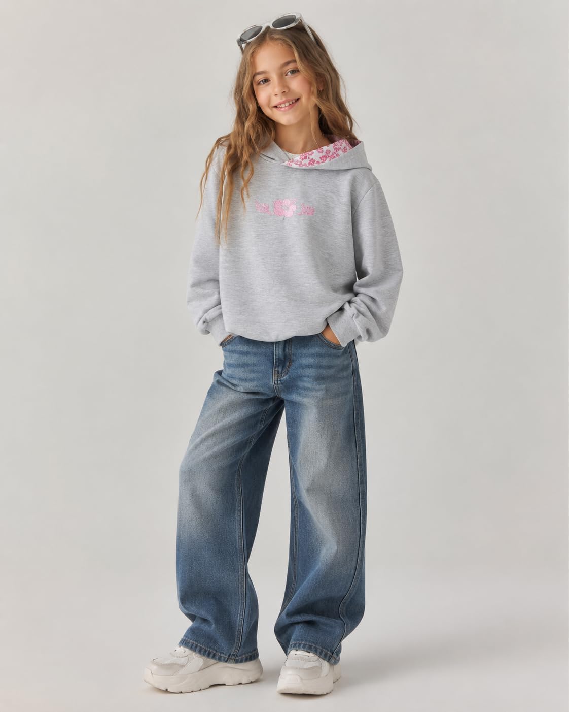 Azmxynol Girl's Letter Graphic Hoodies Long Sleeve Sweatshirts Pullover Tops, Size 8-15 Years