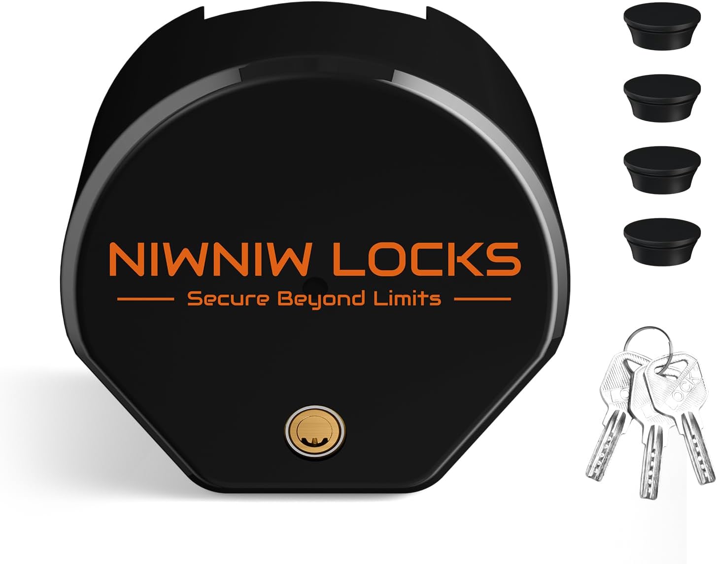 Heavy Duty Trailer Hitch Lock - Universal Fit 1-7/8",2" and 2-5/16" Couplers | Anti-Theft RV Trailer Tongue Lock for Truck Boat | Structural Steel Security Design (Black)