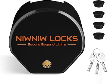 Heavy Duty Trailer Hitch Lock - Universal Fit 1-7/8",2" and 2-5/16" Couplers | Anti-Theft RV Trailer Tongue Lock for Truck Boat | Structural Steel Security Design Black