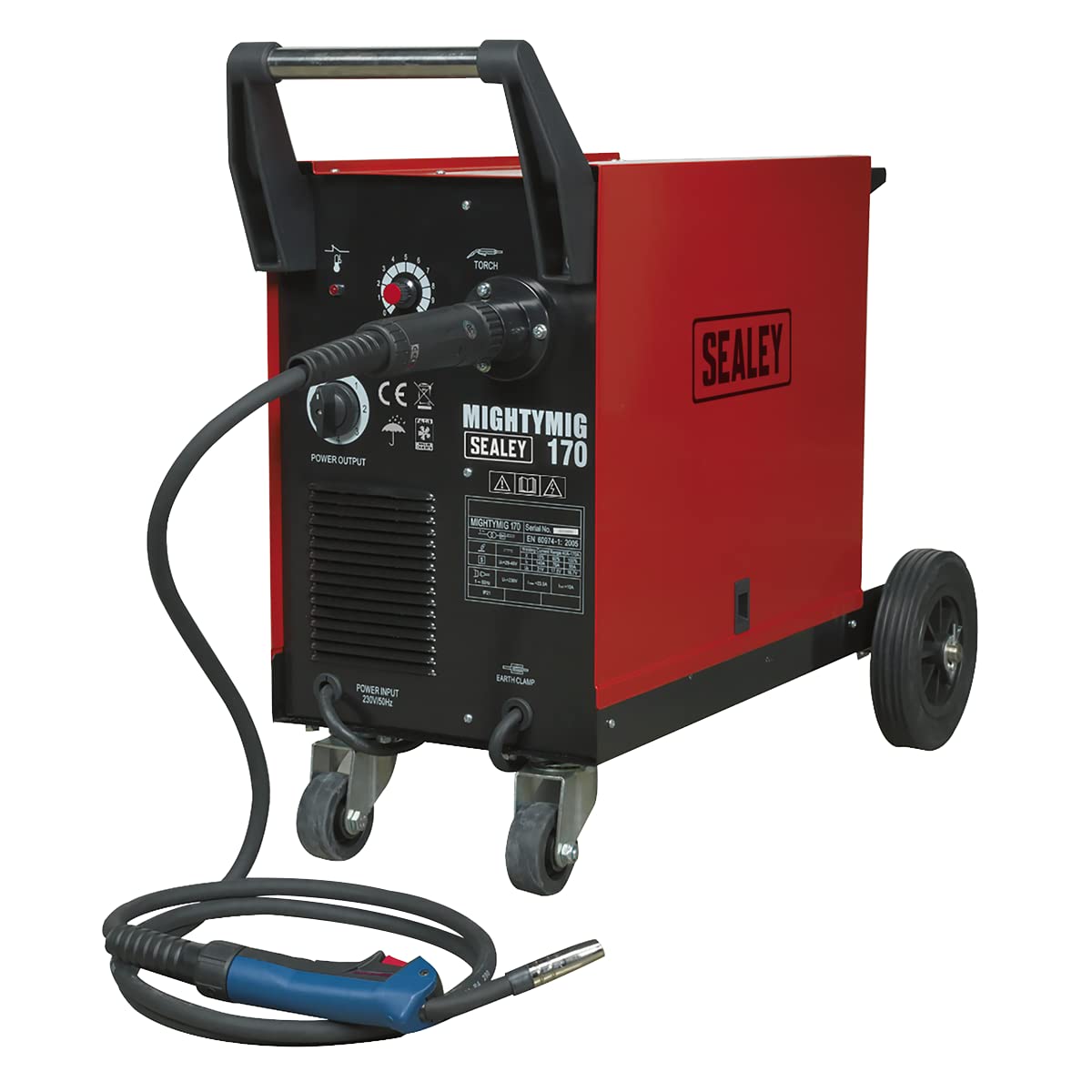 SealeyMightymig170 Professional Gas/No-Gas Mig Welder 170Amp with Euro Torch