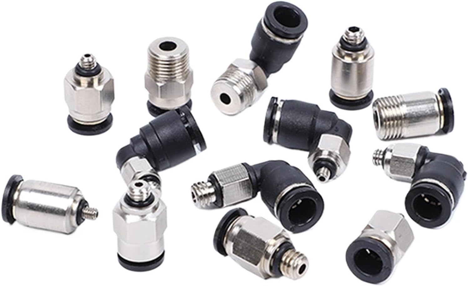 1pcs PC PL Mini Pneumatic Quick Connector Throttle Valve Outer Thread M3 M4 M5 M6 Pipe 3mm 4mm 5mm PU Hose Connector(6-M3,PC)
