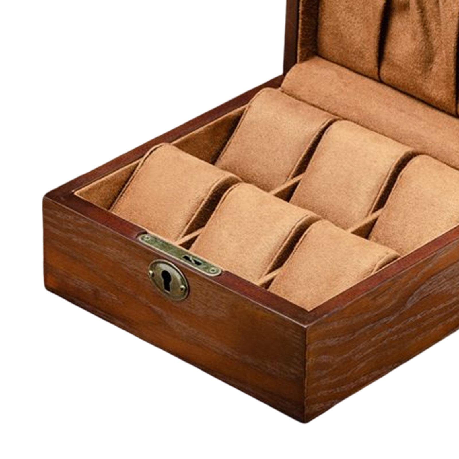 Caja Organizadora de Relojes con Capacidad para 6 Piezas Interior de Terciopelo Suave Y Cierre Resistente Almohadillas Desmontables Adecuada para