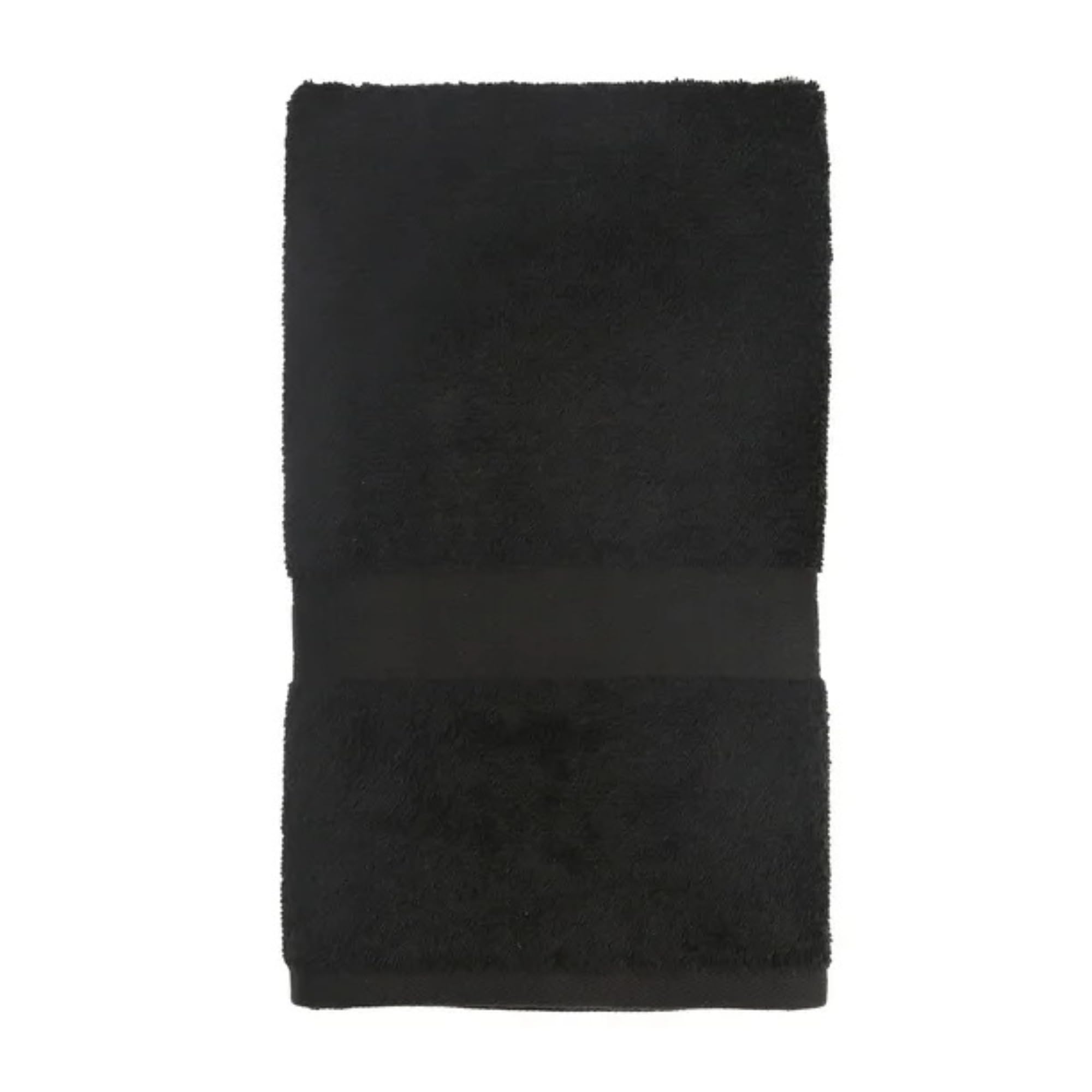 Mainstays 100% Cotton Hand Towel, 2 Pack, Super Soft and Highly Absorbent Basic Solid Premium Hand Towel for Bathroom, Hotels, Spa and Gym – Black