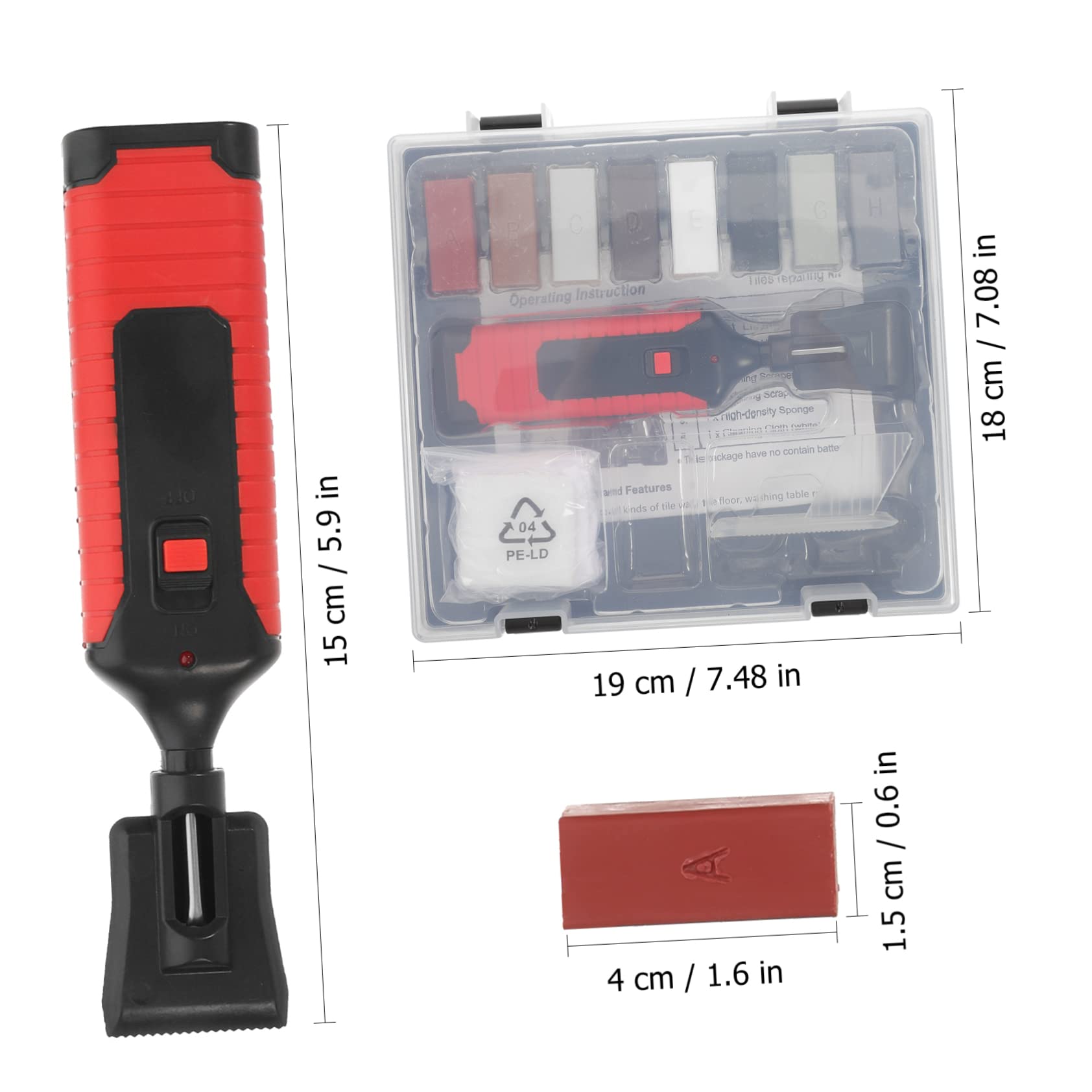 Operitacx Kit de Reparación de Baldosas Cerámicas Colores Incluye Bloques de Cera y Esponja Herramienta para Reparar Grietas y Daños y Encimeras