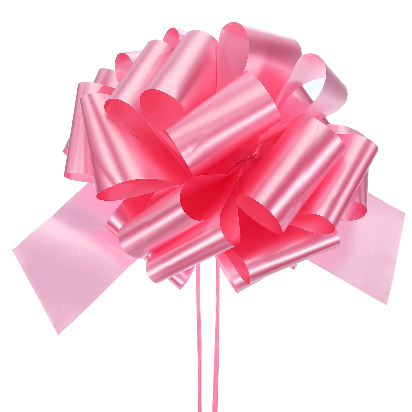 PATIKIL Big Bow 12 Inch, Shiny Giant Pull Bow Car Bow for Bike Decoration Wedding Birthday Present Wrapping New Houses Decor, Pink