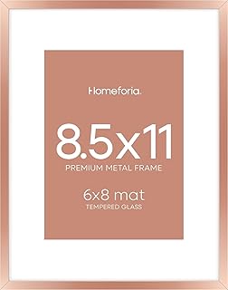 Homeforia 8.5x11 Rose Gold Frame, High End Metal 8.5 x 11 Picture Frames...