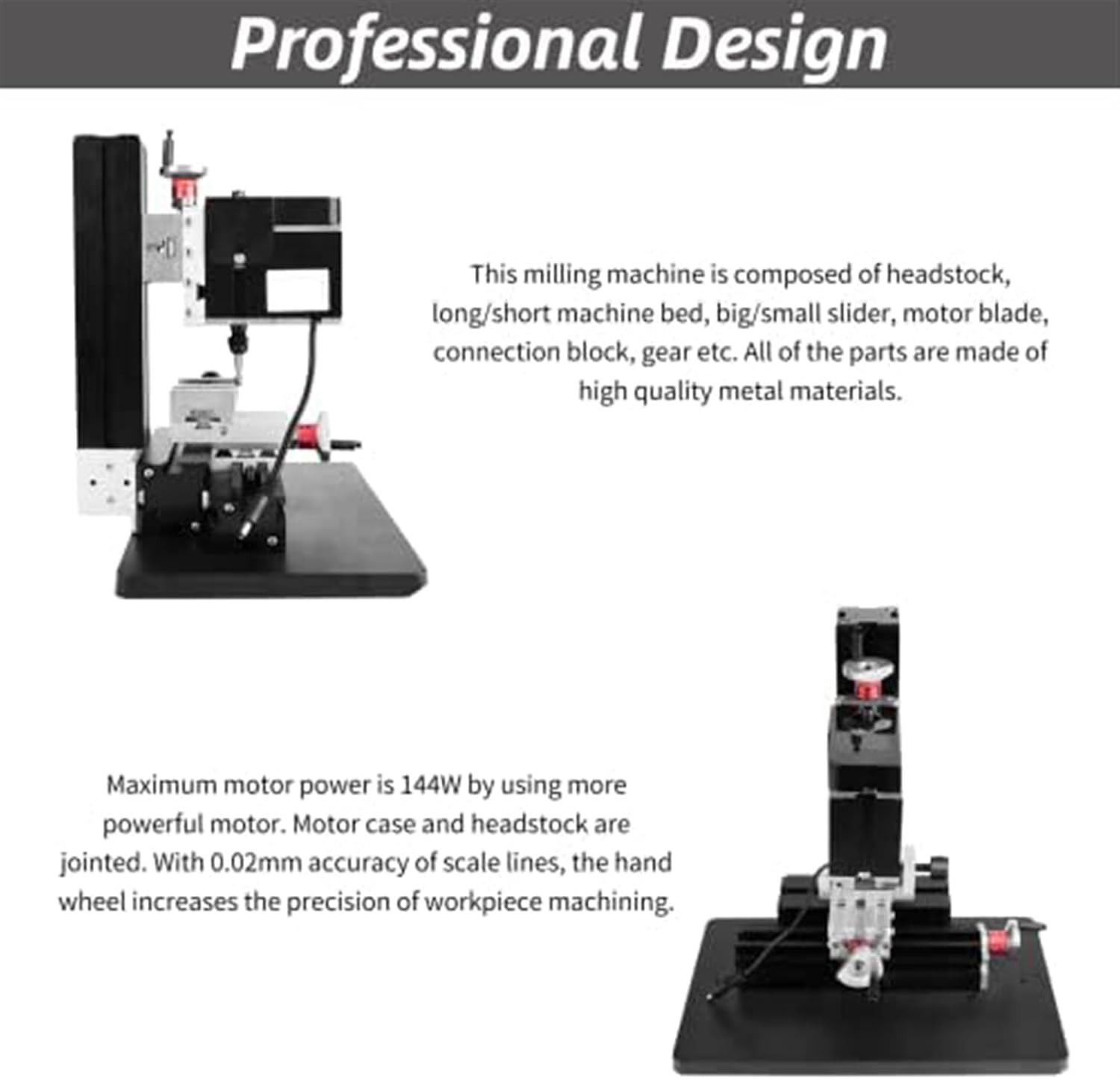60W Mini Metal Lathe, Motor Speed: 12000rpm/min, Y-axis And Z-axis Travel: 32mm; X-axis Travel: 145mm, 100-240V DIY Mini Lathe Mini Miller