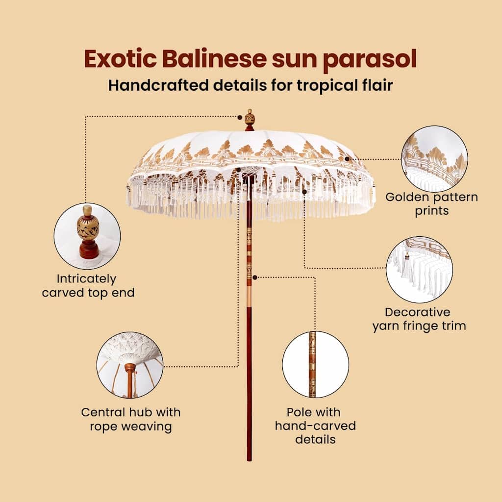 vidaXL Baliński Parasol 215 x 215 x 260 cm