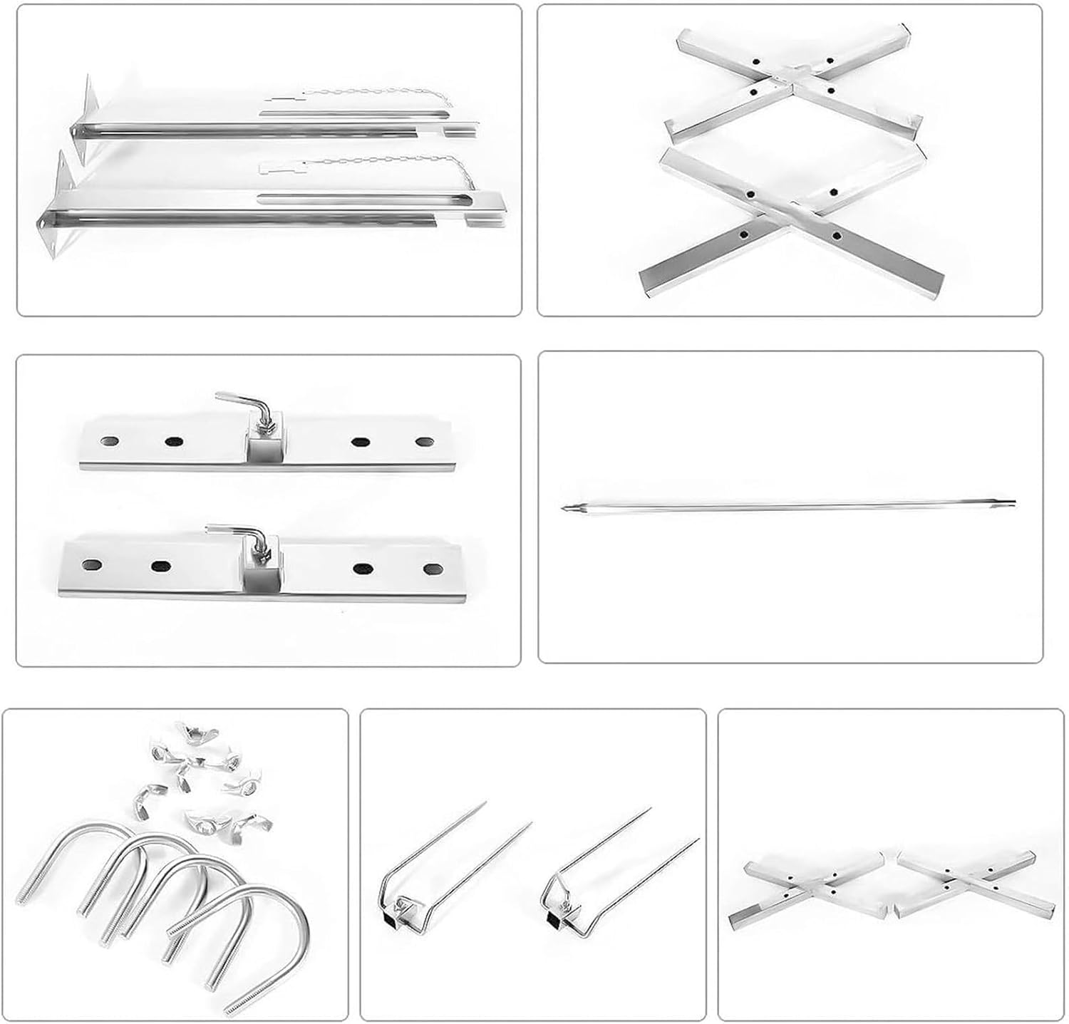 Automatic Grill Kit, Large Stainless Steel Electric Barbecue Grill, Outdoor Camping Grill Tool W/Barbecue Fork